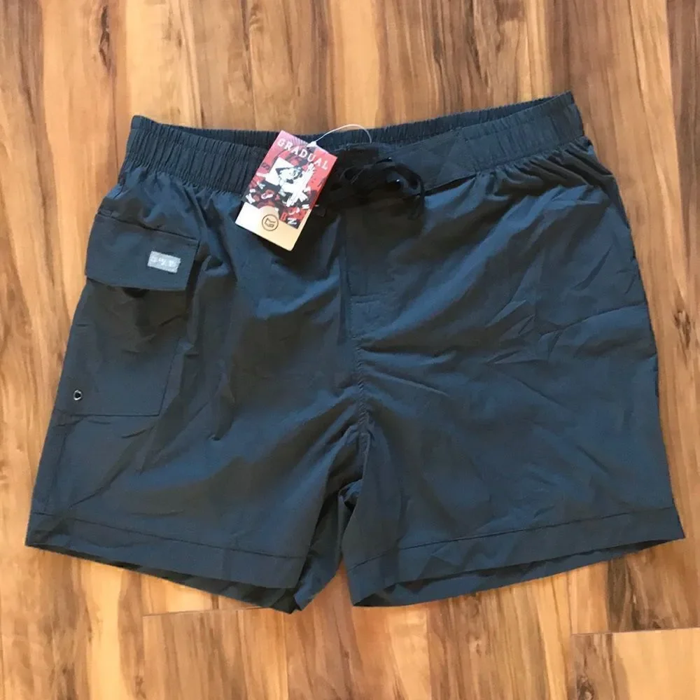 NEW Gradual Mens Charcoal Swim Trunks